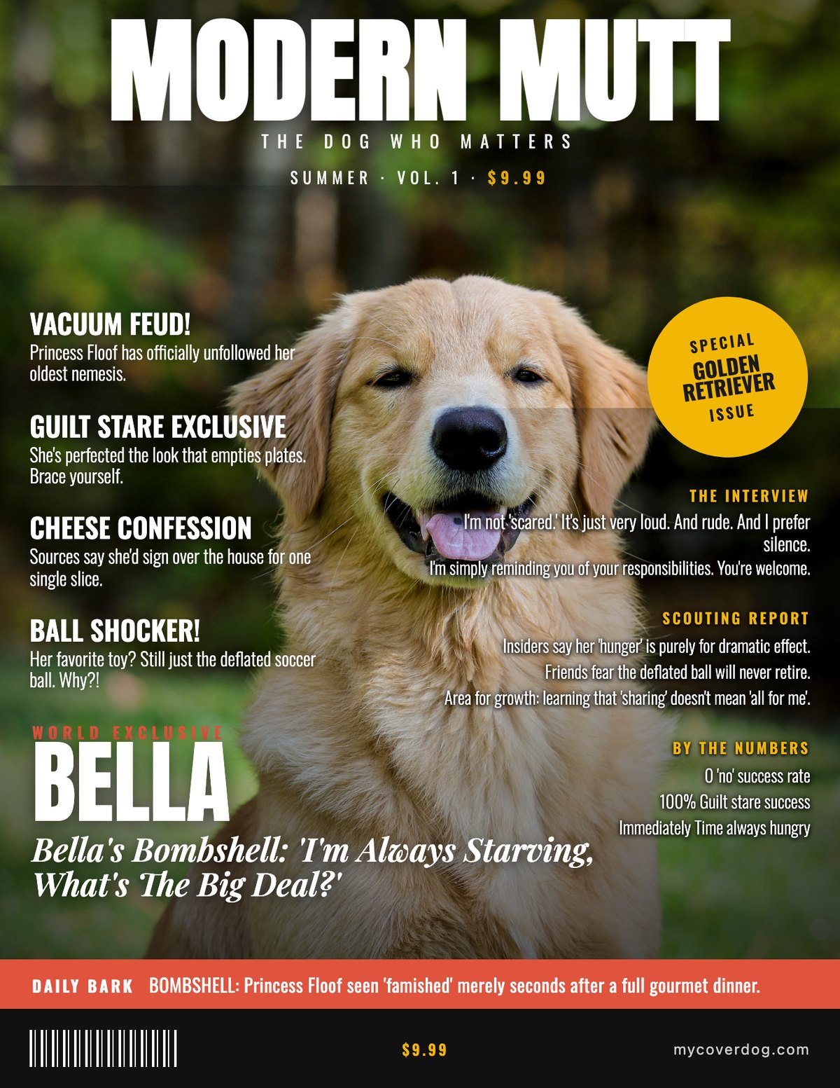 Bella on the cover of Modern Mutt